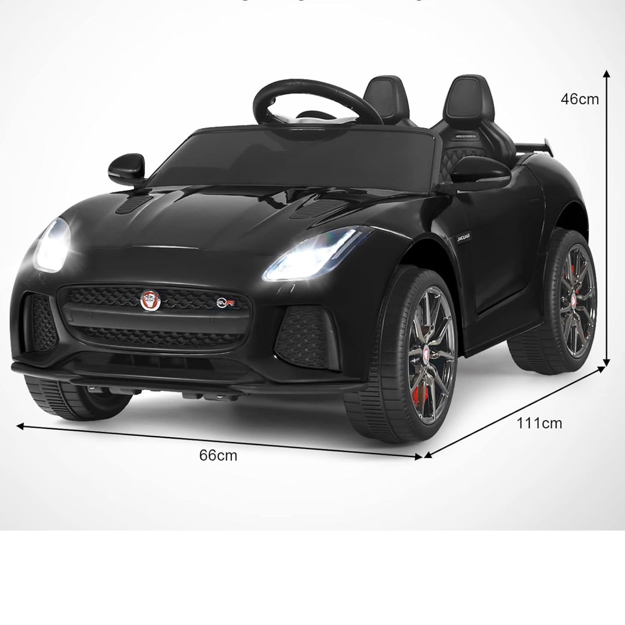 Elbil Jaguar F-typ SVR för barn 3-8 år, svart